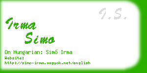 irma simo business card